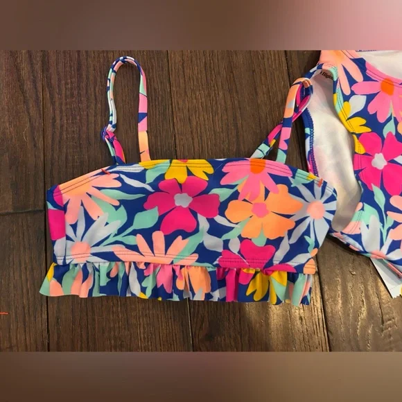 2/$20 Cat & Jack Floral Bikini Set Girls XS - Picture 2 of 4